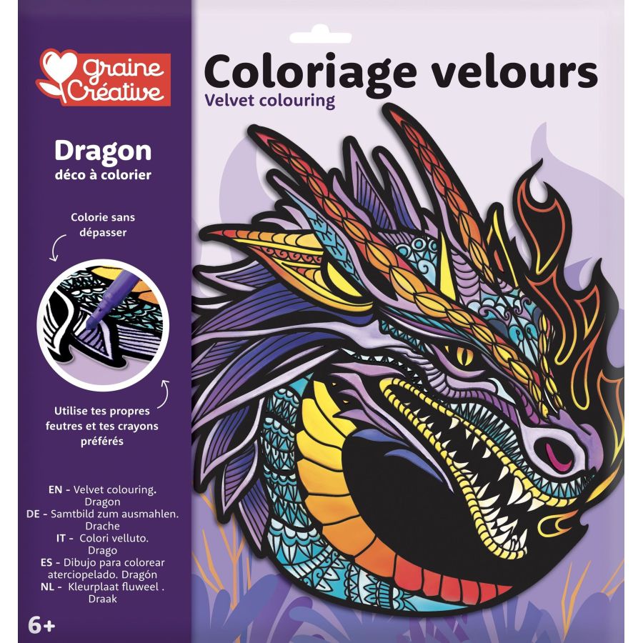 COLORIAGE VELOURS DRAGON