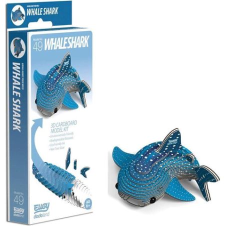 EUGY 3D MODELE : ANIMAL MARIN / REQUIN BALEINE 6.5X10.3X5.3 CM