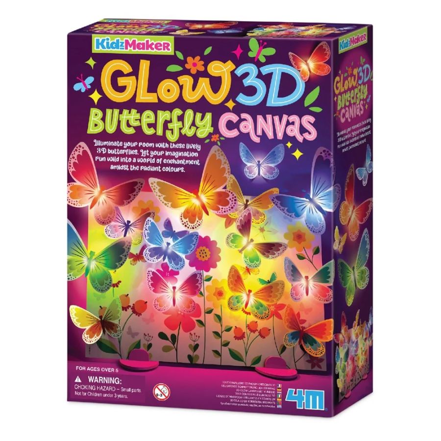 4M KIDZMAKER : CANEVAS PAPILLON 3D LUMINEUSE