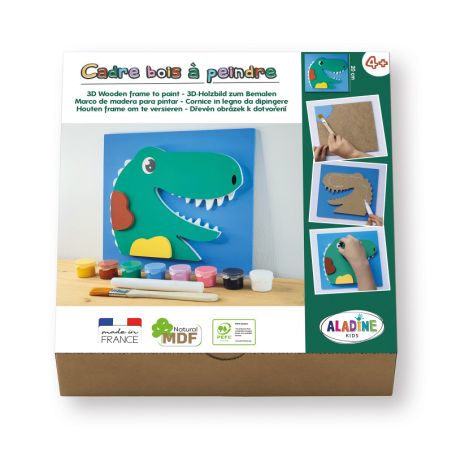 COFFRET CADRE BOIS A PEINDRE DINO - ALADINE