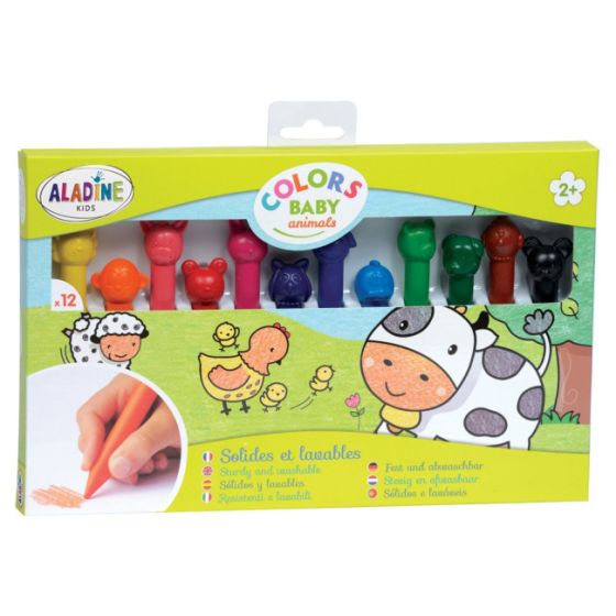 CRAYONS DE CIRE SOLIDES ET LAVABLES - BABY ANIMALS