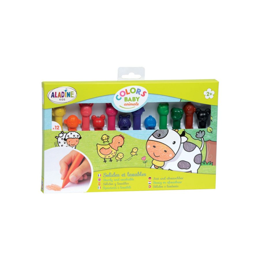 CRAYONS DE CIRE SOLIDES ET LAVABLES - BABY ANIMALS