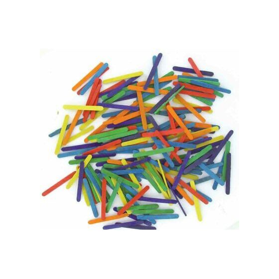 200 BATONNETS BOIS MULTICOLORES 0,6CM X 5.5CM IM#1614