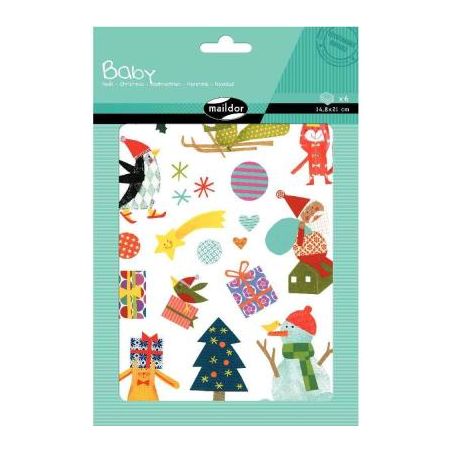 POCHETTE 6 FEUILLES GOMMETTES NOEL - BABY MAILDOR