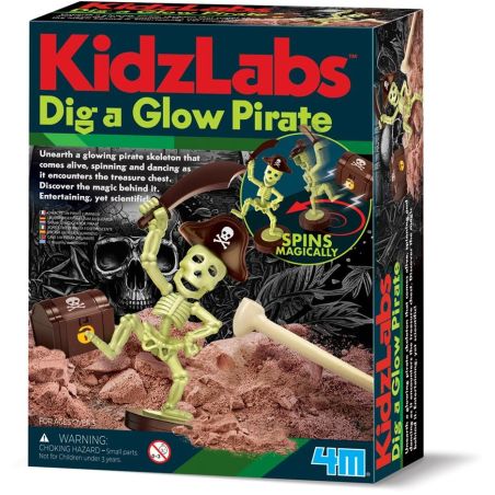 4M KIDZLABS : KIT D'EXCAVATION PIRATE LUMINEUX 7,5CM