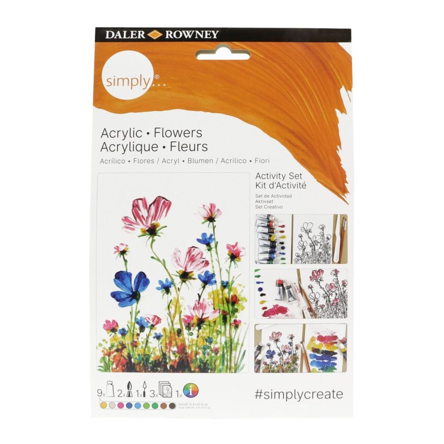 KIT CREATIF ACRYLIQUE DALER ROWNEY - SIMPLY ACTIVITY - FLEURS