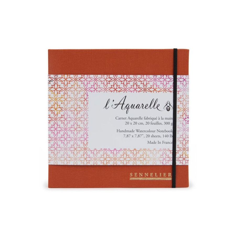 CARNET AQUARELLE SPIRALE 20 FEUILLES, 300G - 20X20CM