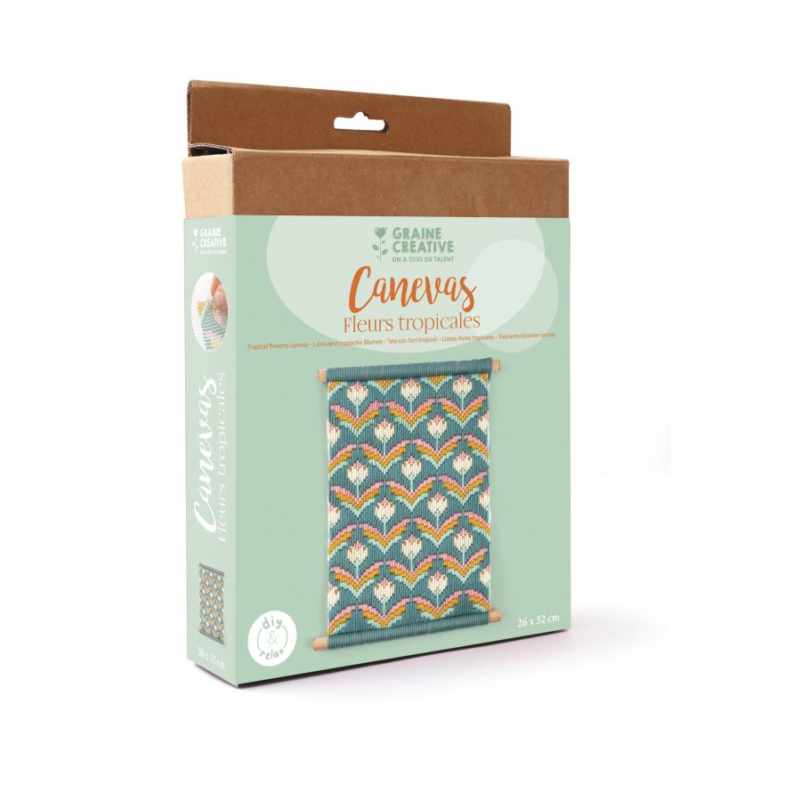 KIT CANEVAS FLEURS TROPICALES