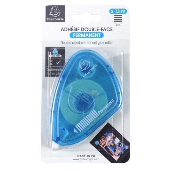 DEROULEUR ADHESIF PERMANENT DOUBLE FACE 13M EXACOMPTA