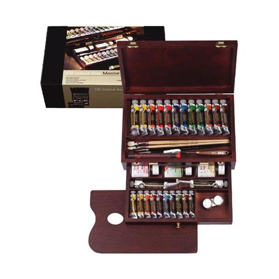 COFFRET BOIS MASTER HUILE EXTRA FINE 24 TUBES REMBRANDT