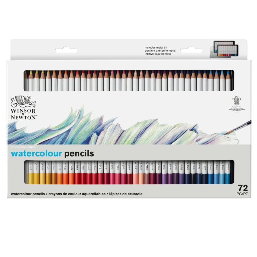 WINSOR & NEWTON STUDIO COLLECTION 72 CRAYONS AQUARELLABLES BOITE METAL