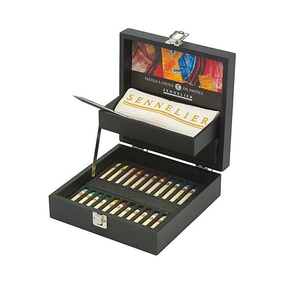 COFFRET NOIR 24 PASTELS A L'HUILE