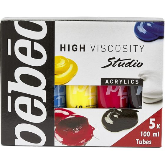 SET DE 5 TUBES DE PEINTURE ACRYLIQUE STUDIO 5X100 ML