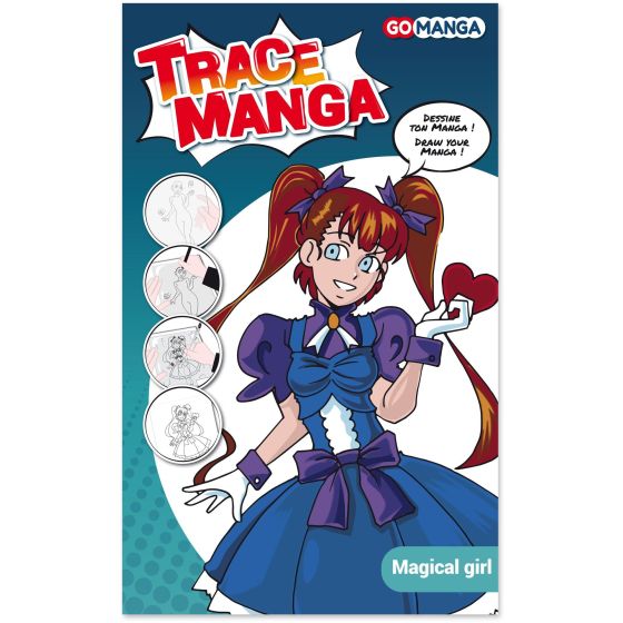 GO MANGA - GABARIT TRACE MANGA ECOLIERE MAGICAL GIRL