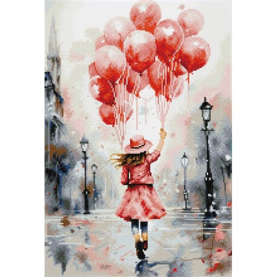 BRODERIE DIAMOND DOTZ - LA FILLE AUX BALLONS