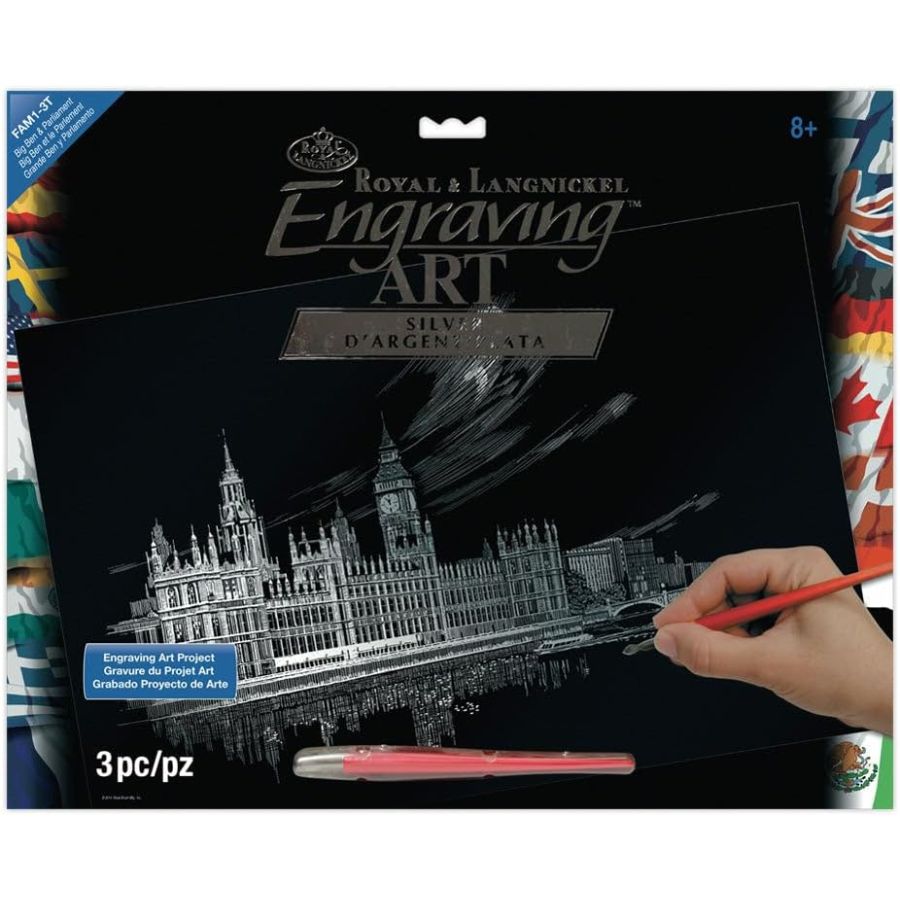 ROYAL LANGNICKEL GRAVURE D'ART ALUMINIUM - LE PARLEMENT DE LONDRES ET BIG BEN