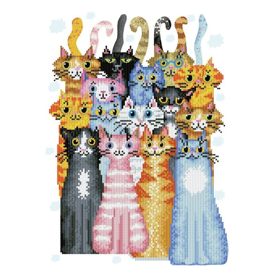 BRODERIE DIAMOND DOTZ - LE CONCERT DES CHATS