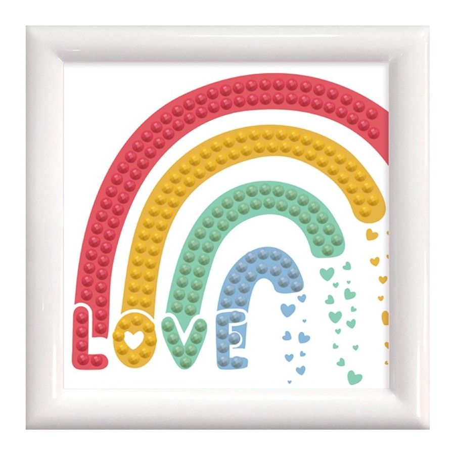 BRODERIE DIAMOND DOTZ AVEC CADRE ARC-EN-CIEL LOVE