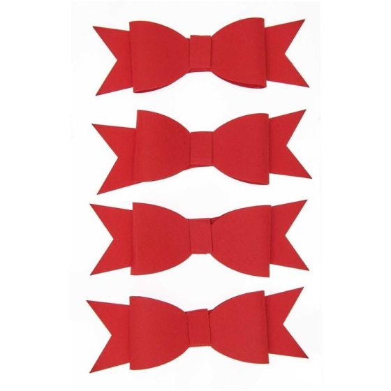 AUTOCOLLANTS 3D NOEUDS ROUGE 4 PIECES  RICO DESIGN