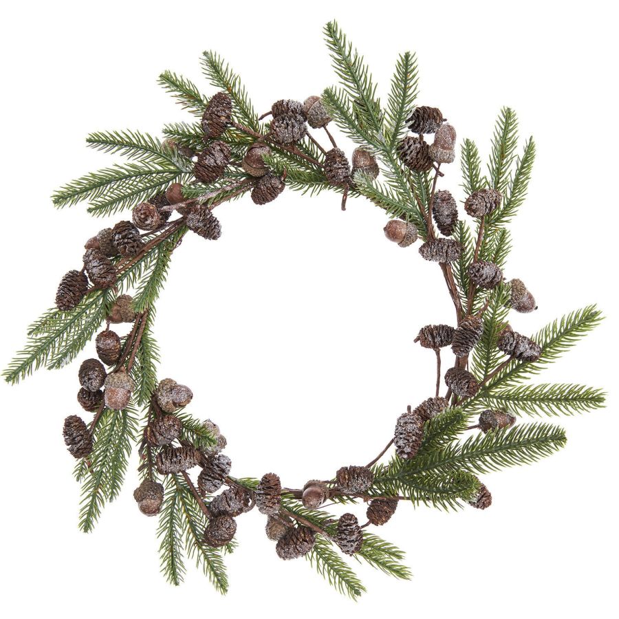 COURONNE DE NOEL SAPIN GIVRES DIAM 45CM