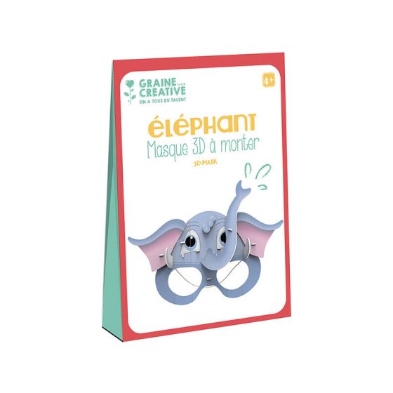 MASQUE 3D EN CARTON MOUSSE ELEPHANT