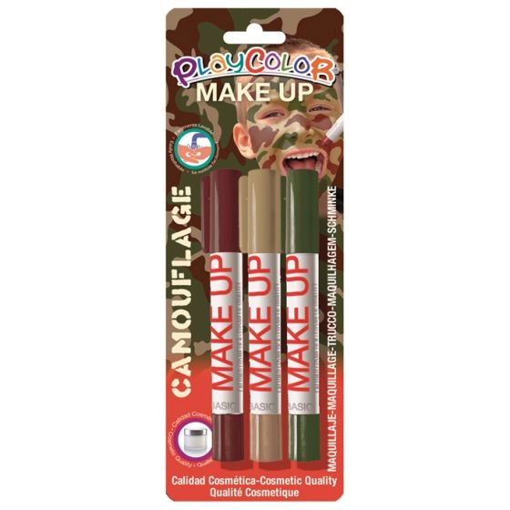 BLISTER 3 STICKS MAQUILLAGE POCKET PLAYCOLOR - CAMOUFLAGE