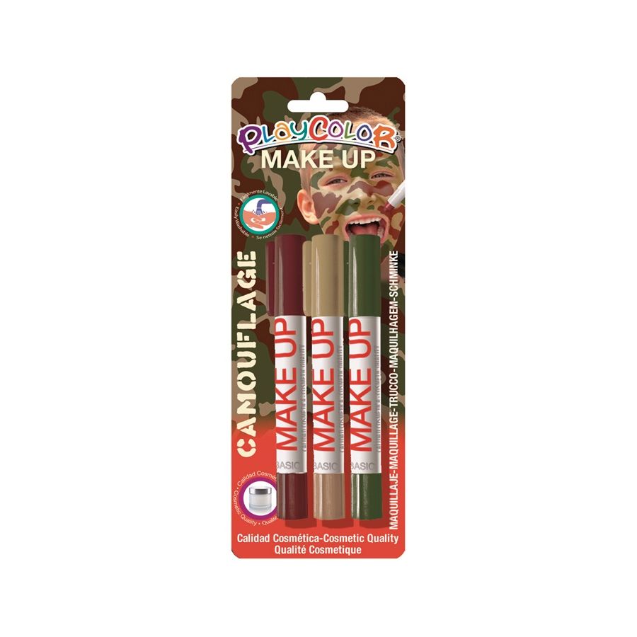 BLISTER 3 STICKS MAQUILLAGE POCKET PLAYCOLOR - CAMOUFLAGE