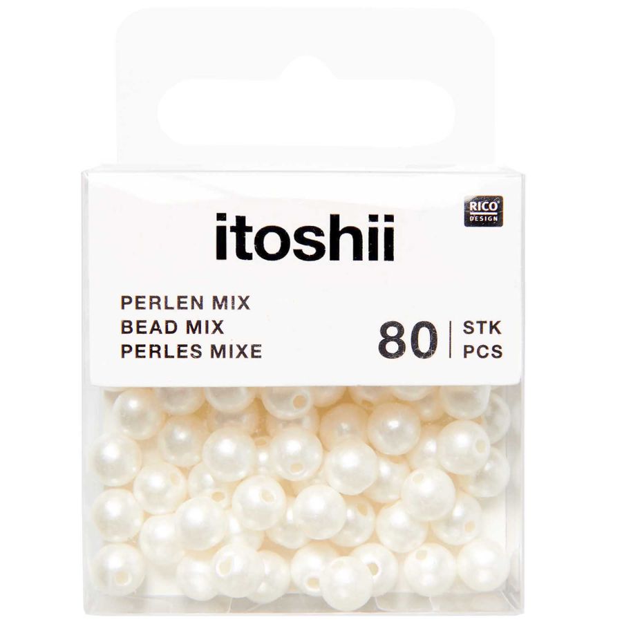 PERLES EN PLASTIQUE CREME DIAM 6 MM 80 PCS