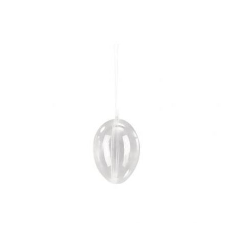 OEUF EN PLASTIQUE, 2 PARTIES, 10 CM CRISTAL