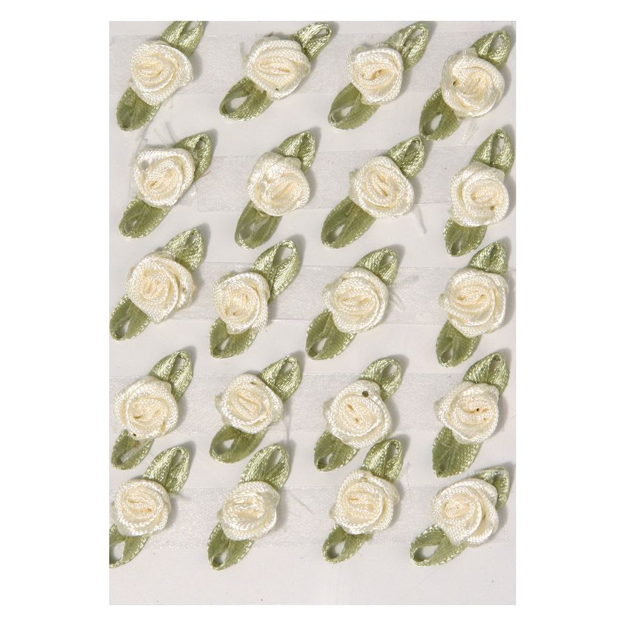 20 PETITES ROSES CREME 10MM IM#1906