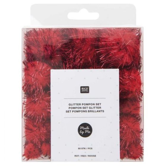 SET POMPONS BRILLANTS - ROUGE IM#2079