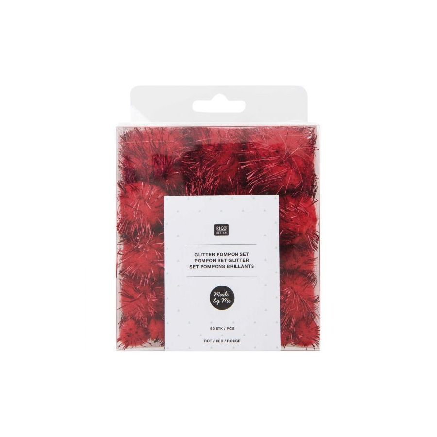 SET POMPONS BRILLANTS - ROUGE IM#2079