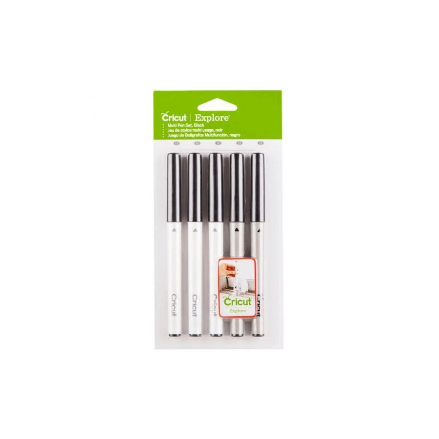 CRICUT EXPLORE/MAKER - 5 STYLOS MULTI-TAILLE NOIR 