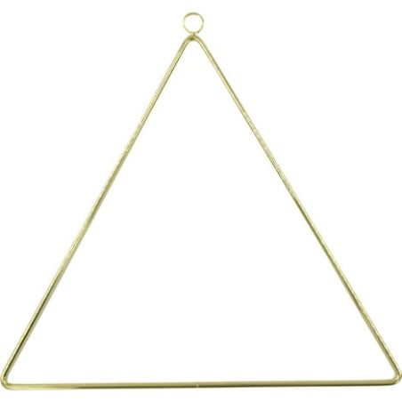 TRIANGLE FILAIRE MÉTAL DORE AVEC SUSPENSION 21X25 CM