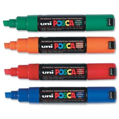 POSCA POINTE LARGE BISEAUTEE PC8K