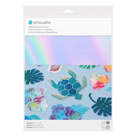 SILHOUETTE STICKER PAPIER HOLOGRAPHIQUE 8 FEUILLES 21,5X21,5X28CM