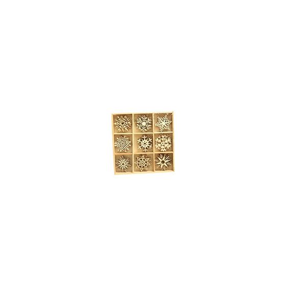 COFFRET DE 45 FLOCONS EN BOIS 3CM IM#3221