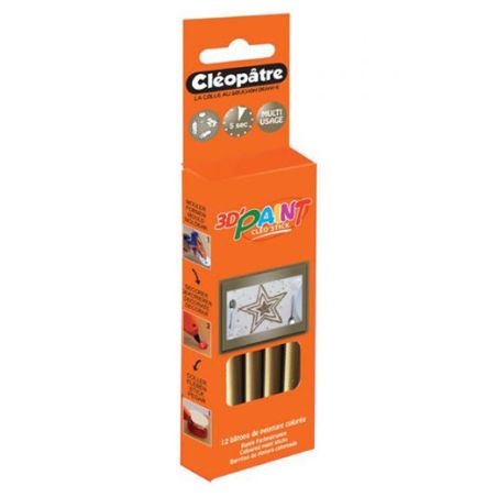 12 BATONS DE PEINTURE OR CLEO STICK 3D