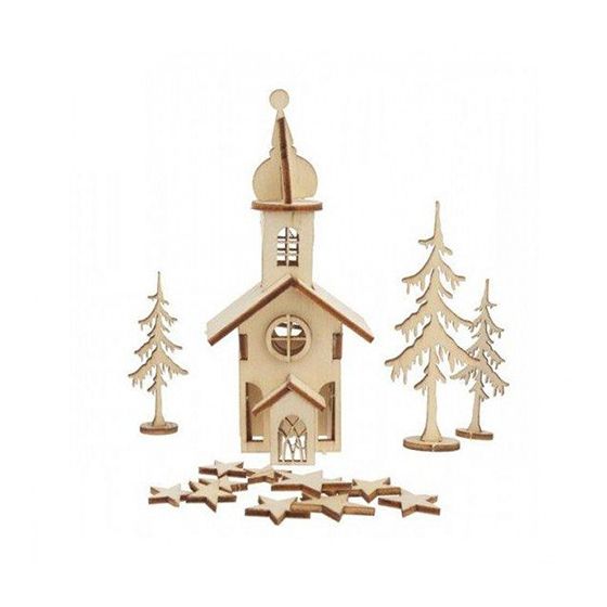 KIT EN BOIS EGLISE DE NOEL IM#3293