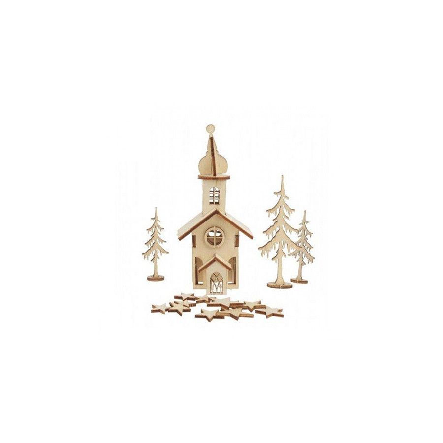 KIT EN BOIS EGLISE DE NOEL IM#3293