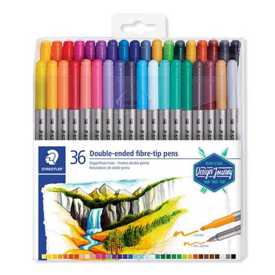 SET DE 36 FEUTRES DE COLORIAGE DOUBLE-POINTE 