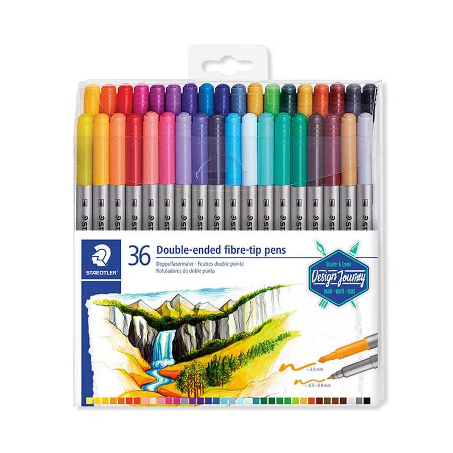 SET DE 36 FEUTRES DE COLORIAGE DOUBLE-POINTE 