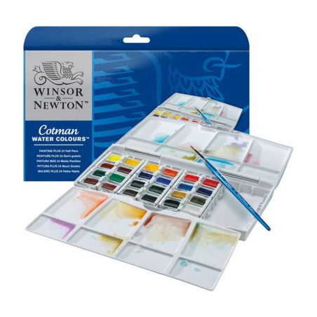 SET AQUARELLE FINE COTMAN 24 DEMI-GODETS