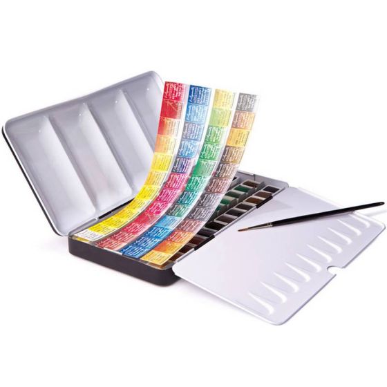 BOITE METAL AQUARELLE EXTRA-FINE 48 DEMI GODETS IM#3403