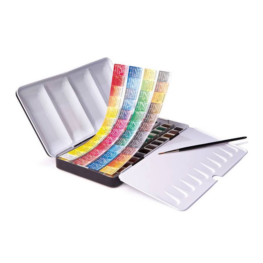 BOITE METAL AQUARELLE EXTRA-FINE 48 DEMI GODETS IM#3403