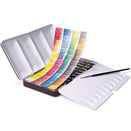 BOITE METAL AQUARELLE EXTRA-FINE 48 DEMI GODETS