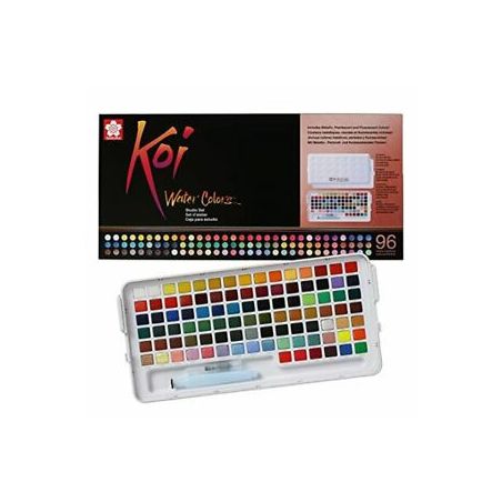 BOITE AQUARELLE SAKURA KOI   96 DEMI GODETS