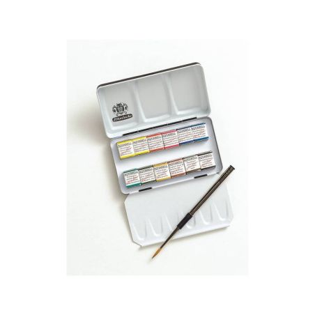 BOITE EN METAL AQUARELLE, 12 X 1/2 GODETS HORADA