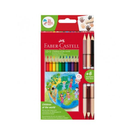 12+ 3 CRAYONS DE COULEUR ENFANT DU MONDE FABER-CASTELL