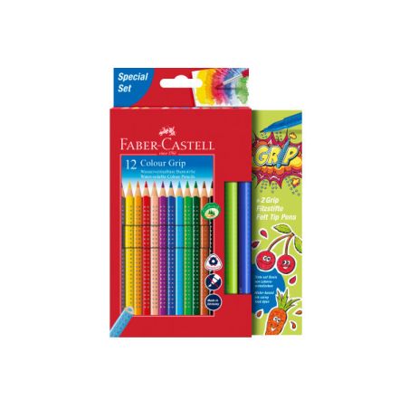 SET COLOURGRIP X12 + 2 FEUTRES FABER-CASTELL